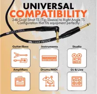 Headliner Series - Tour Grade Noiseless Instrument Cable - Right Angle to Strait Gold Plated Connectors – Image 7