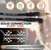 Headliner Series - Tour Grade Noiseless Instrument Cable - Right Angle to Strait Gold Plated Connectors – Image 3