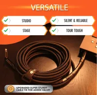Headliner Series - Tour Grade Noiseless Instrument Cable - Right Angle to Strait Gold Plated Connectors – Image 6