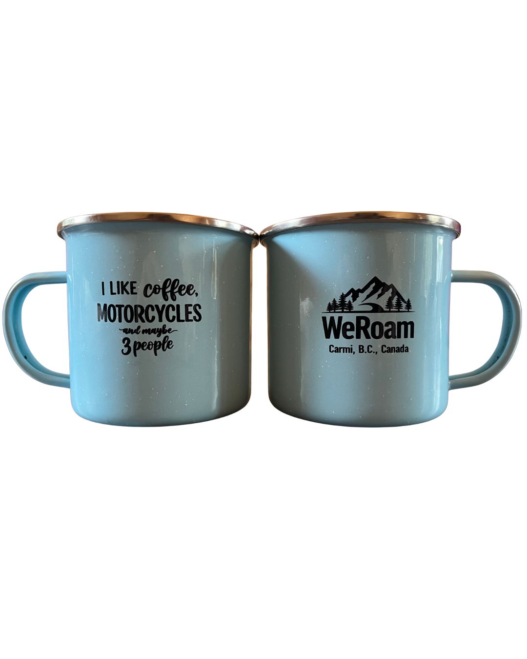 I Like Coffee, Motorcycles & Maybe 3 People Mug – Aqua Blue