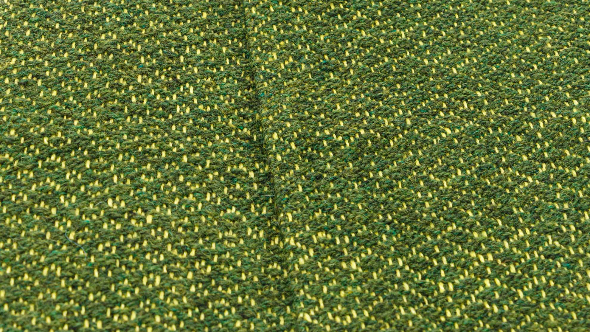 Sash: Dark Green Wool & Lime Green Linen  – Image 3