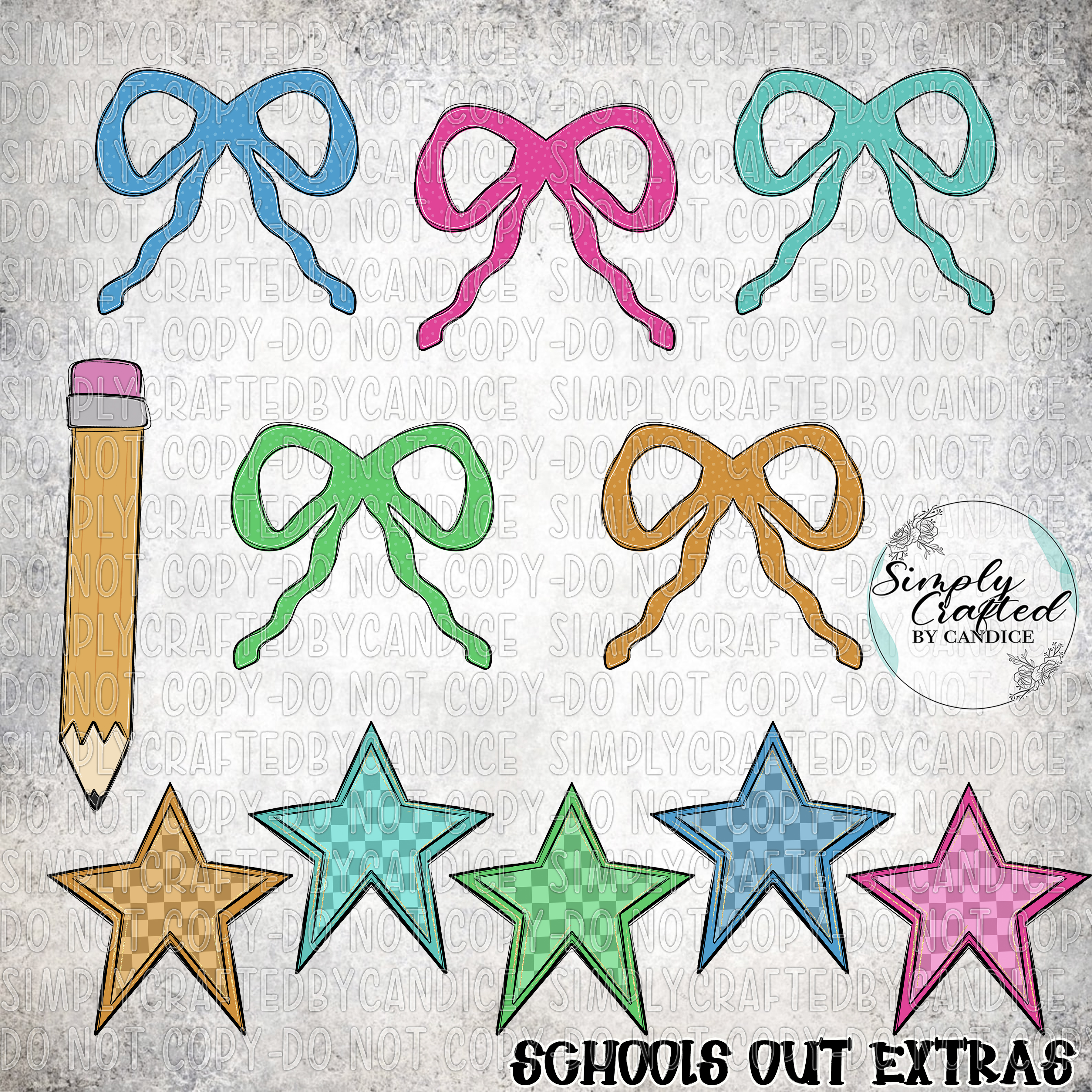 Schools Out for Sumer Hand drawn PNG Alpha Bundle – Image 2