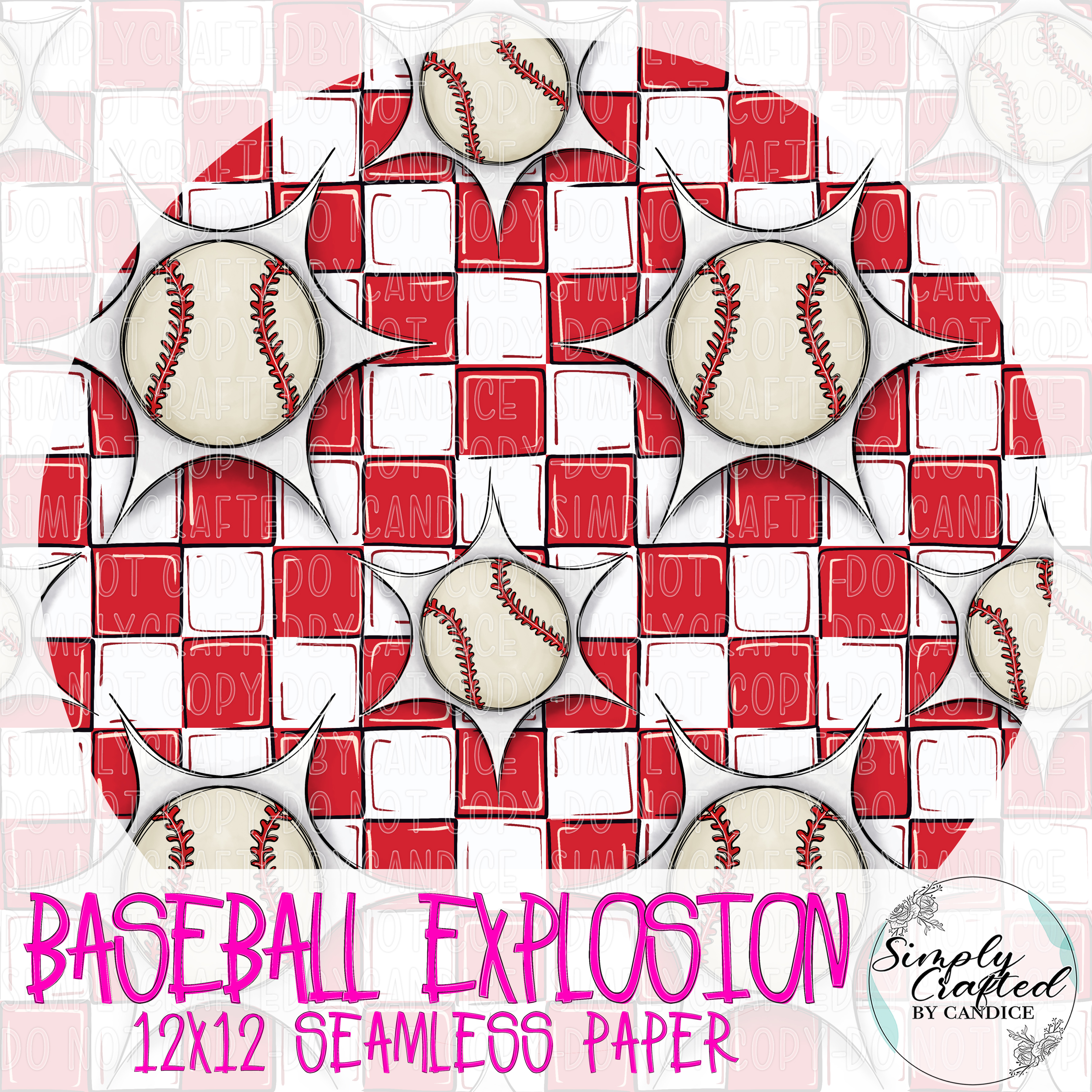 Baseball Explosion Seamless Paper – Image 2