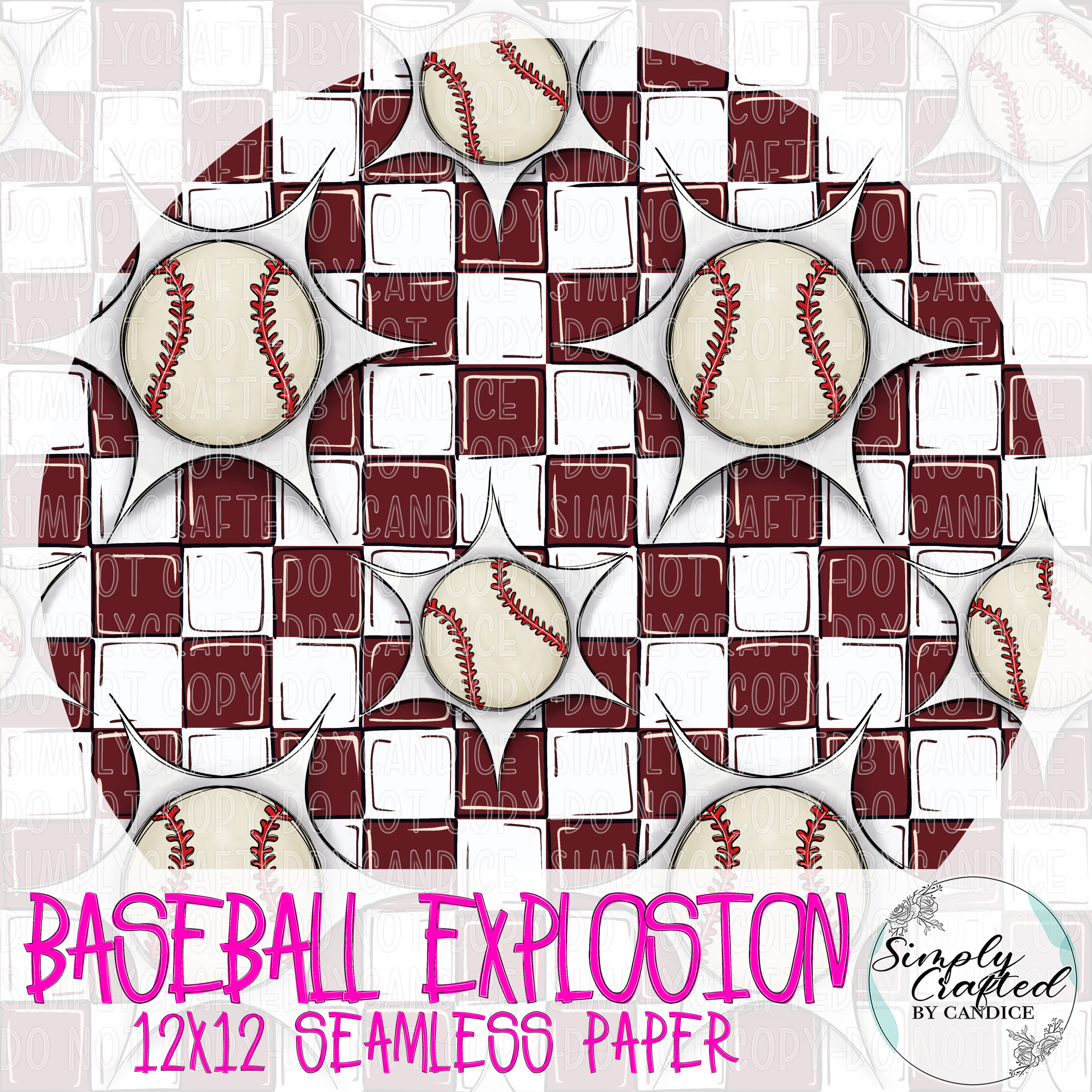 Baseball Explosion Seamless Paper – Image 3