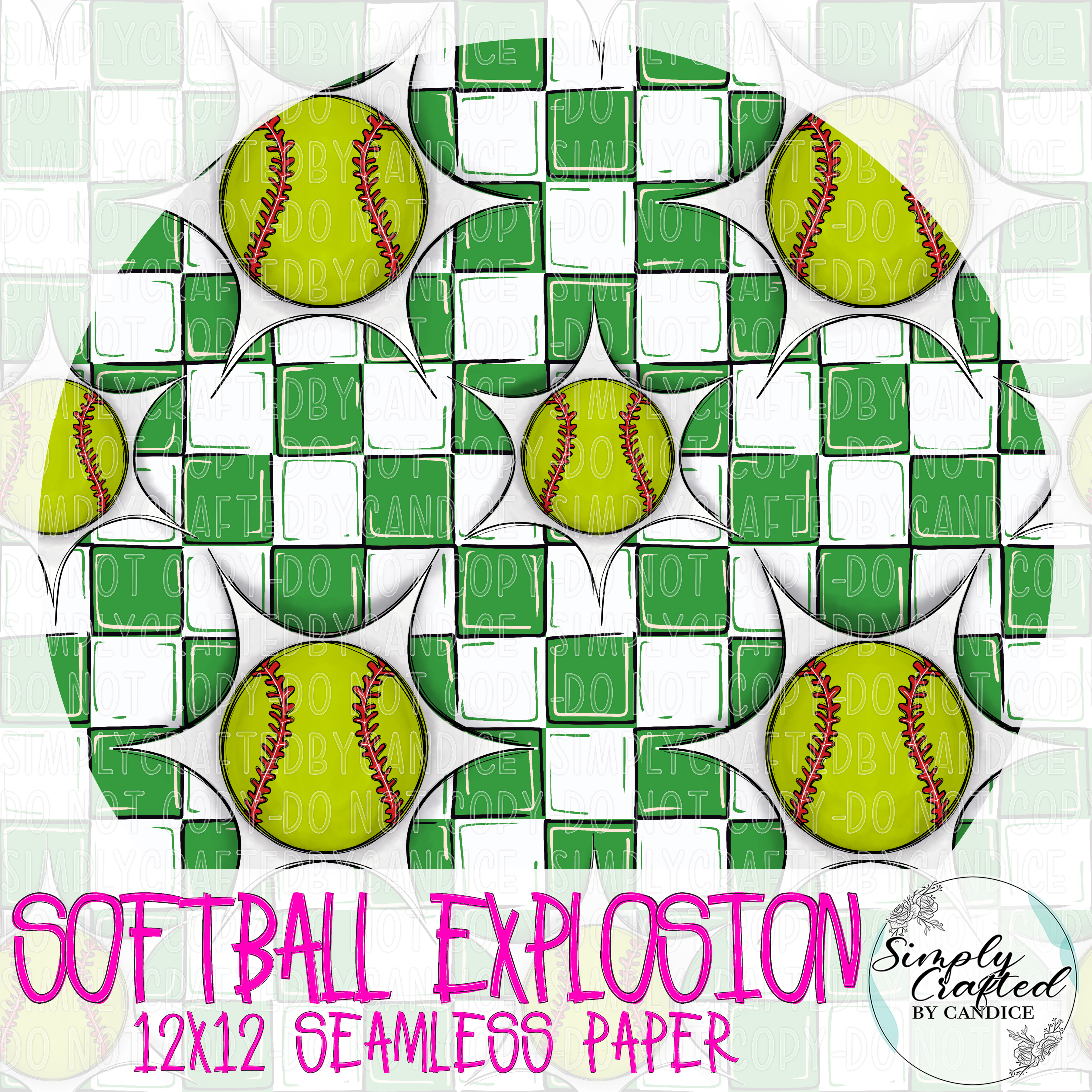 Softball Explosion Seamless Paper – Image 7