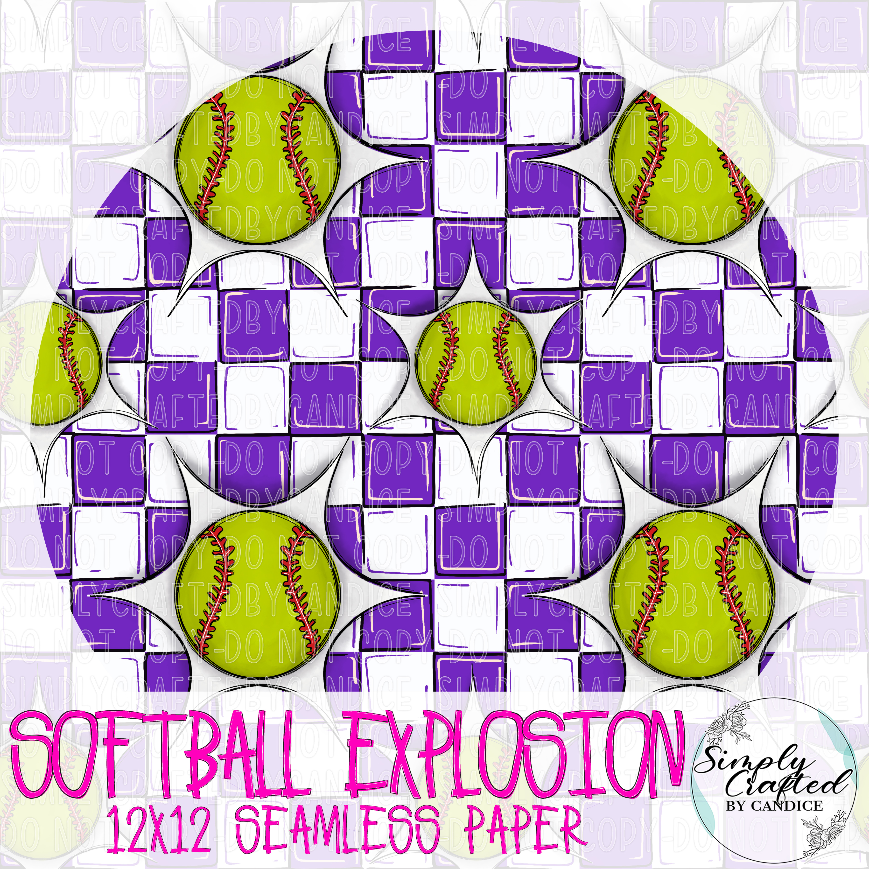 Softball Explosion Seamless Paper – Image 9