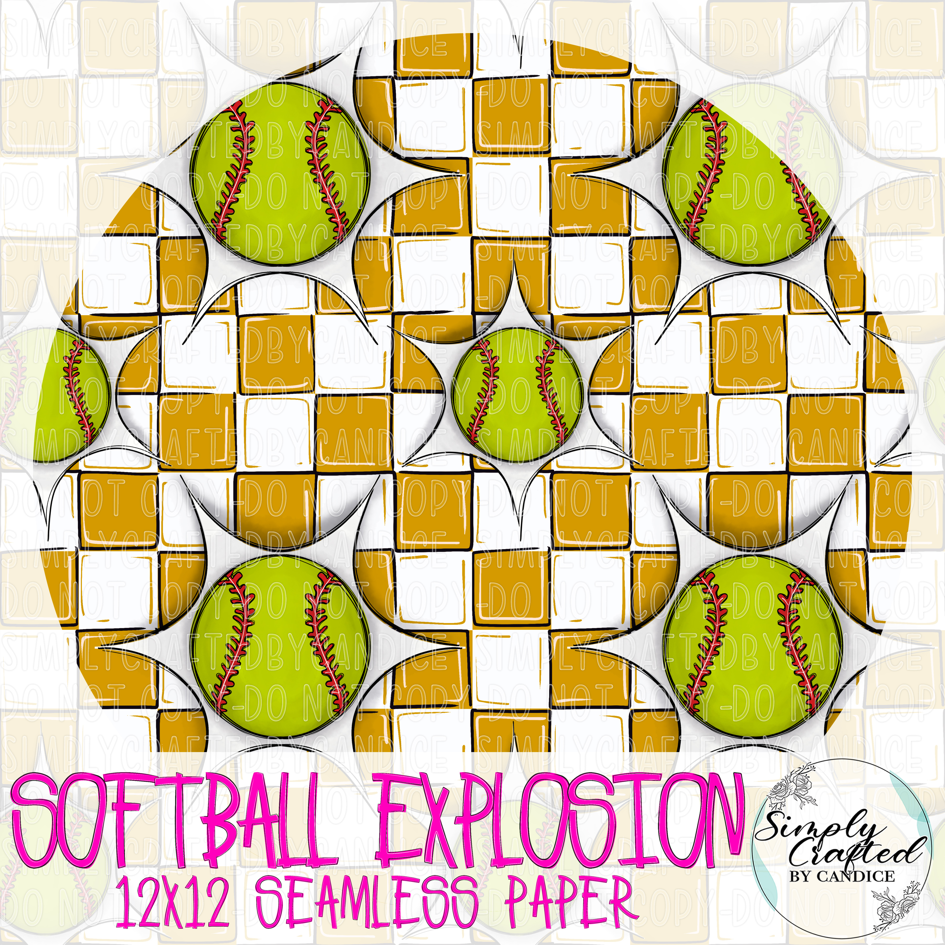 Softball Explosion Seamless Paper – Image 6