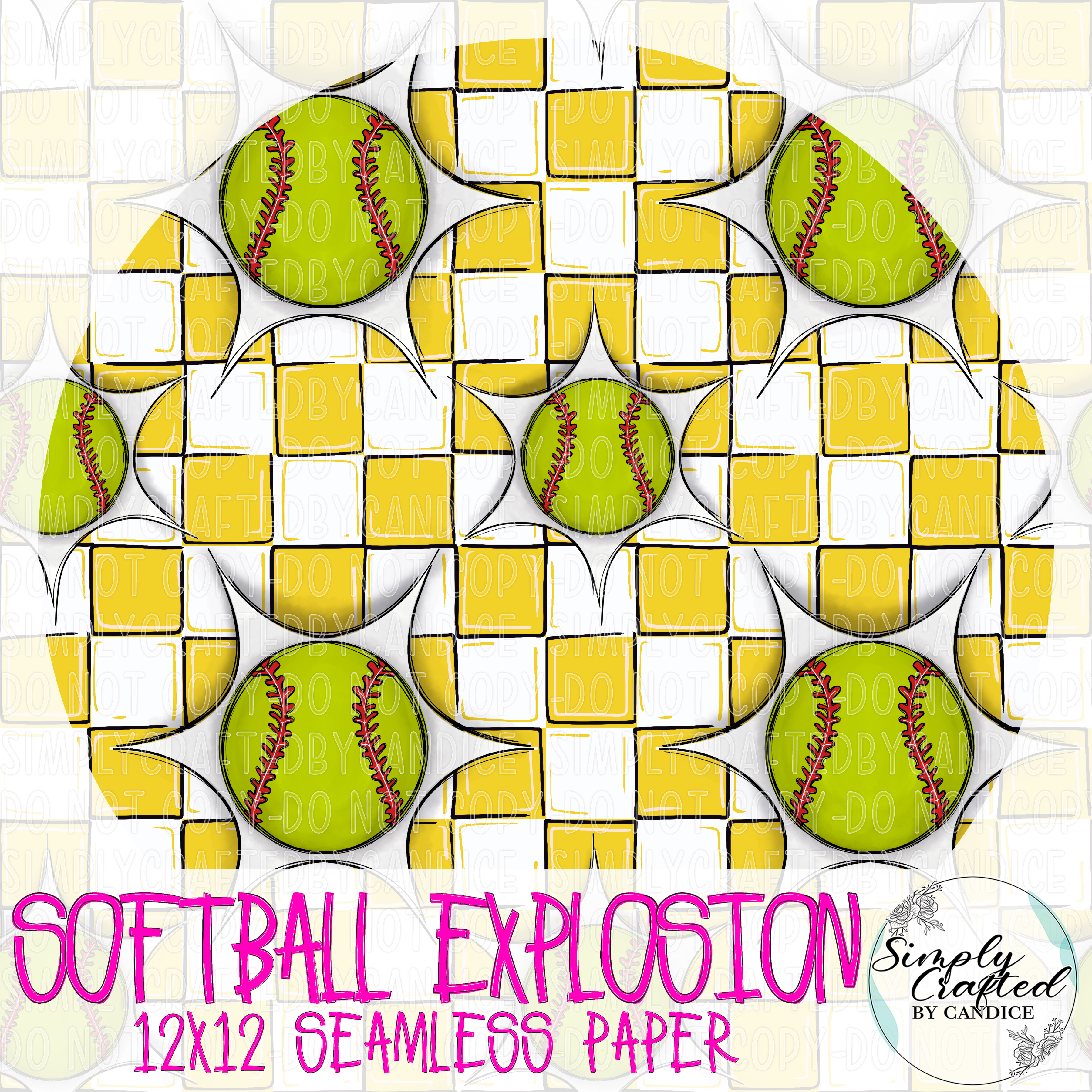 Softball Explosion Seamless Paper – Image 5