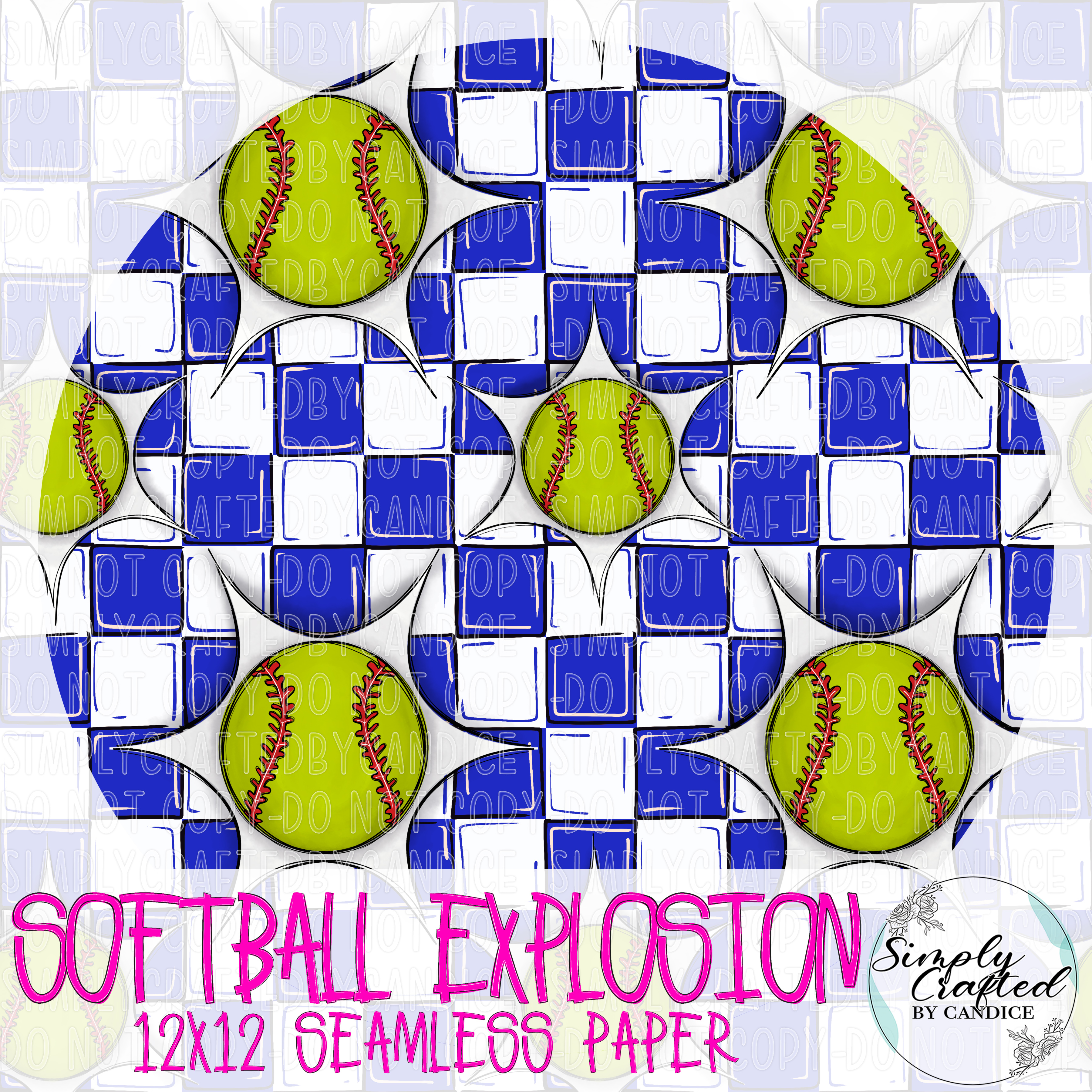 Softball Explosion Seamless Paper – Image 8