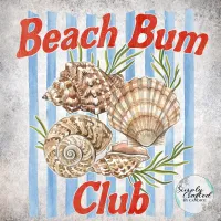 Beach Bum Club Preppy T-shirt Design PNG – Image 1