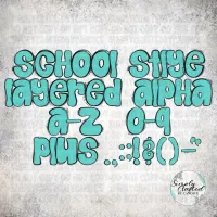 School Stlye Hand drawn LAYERED Alpha Bundle – Image 1