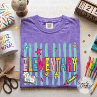Elementary pk-5 Retro T-shirt Design PNG – Image 30