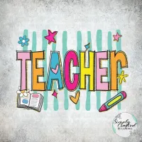School Teacher/Staff Retro T-shirt Design PNG – Image 44
