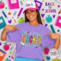School Teacher/Staff Retro T-shirt Design PNG – Image 45
