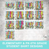 School Squad Retro T-shirt Design PNG – Image 1