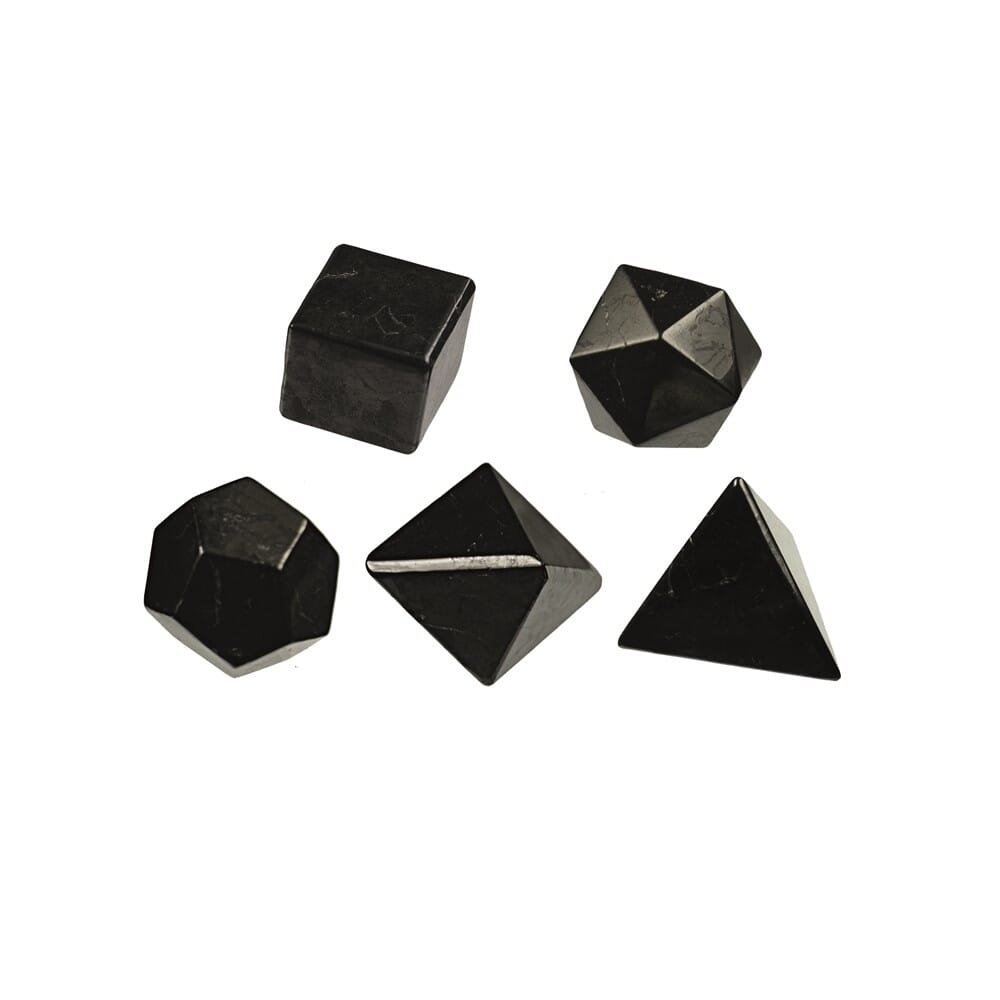 1 Set Platonische Körper – Das besondere Geschenkset – Schungit