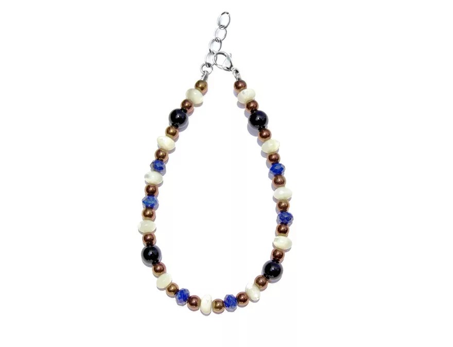 GEM MIX LINE: Armband, Collier & Ohrringe – Lapis Lazuli, Perlmutt, Onyx, Armband