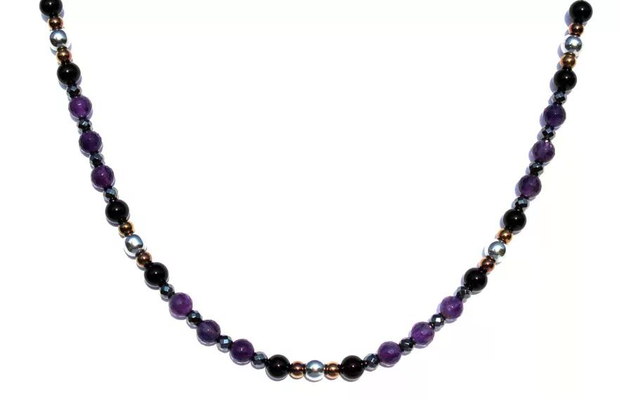 GEM MIX LINE: Armband, Collier & Ohrringe – Amethyst, Onyx, Collier