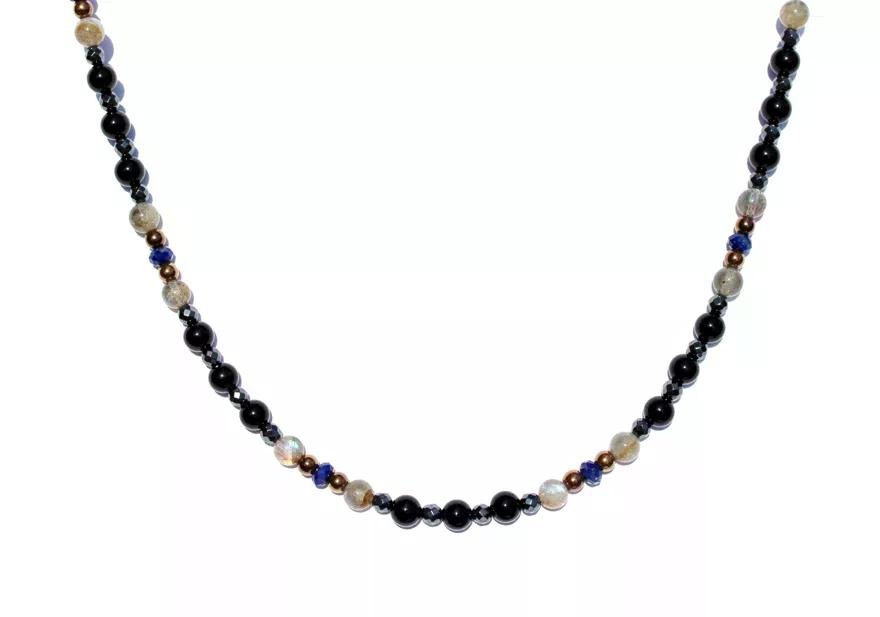 GEM MIX LINE: Armband, Collier & Ohrringe – Lapis Lazuli, Labradorit, Onyx, Collier