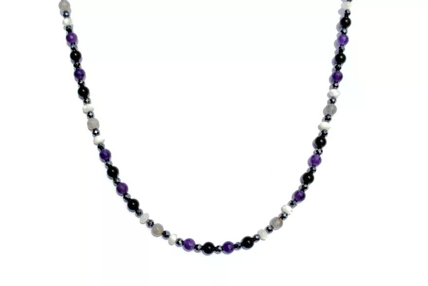 GEM MIX LINE: Armband, Collier & Ohrringe – Amethyst, Onyx, Labradorit, Collier