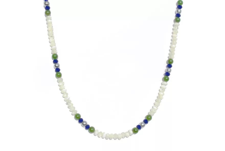 GEM MIX LINE: Armband, Collier & Ohrringe – Lapis Lazuli, Jade, Perlmutt, Collier