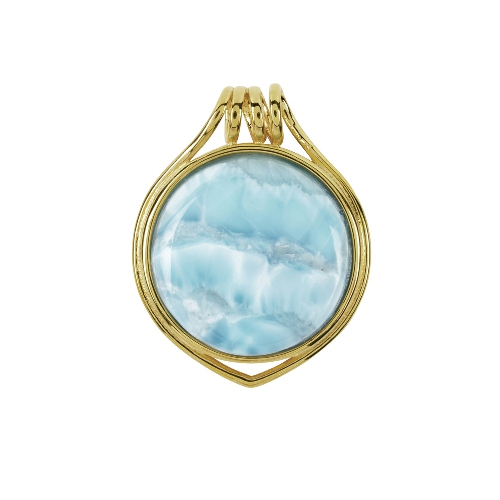 1 Larimar-Anhänger vergoldet – Image 1