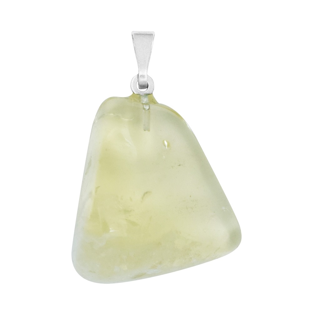 Trommelstein - Anhänger mit 925er Silberöse – Limonenquarz