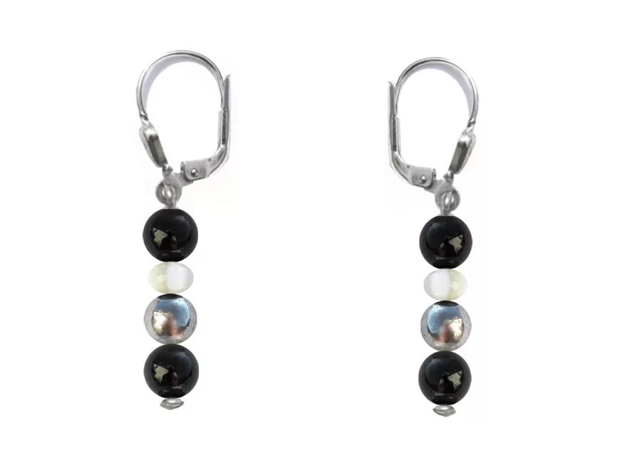 GEM MIX LINE: Armband, Collier & Ohrringe – Onyx, Perlmutt, Ohrringe