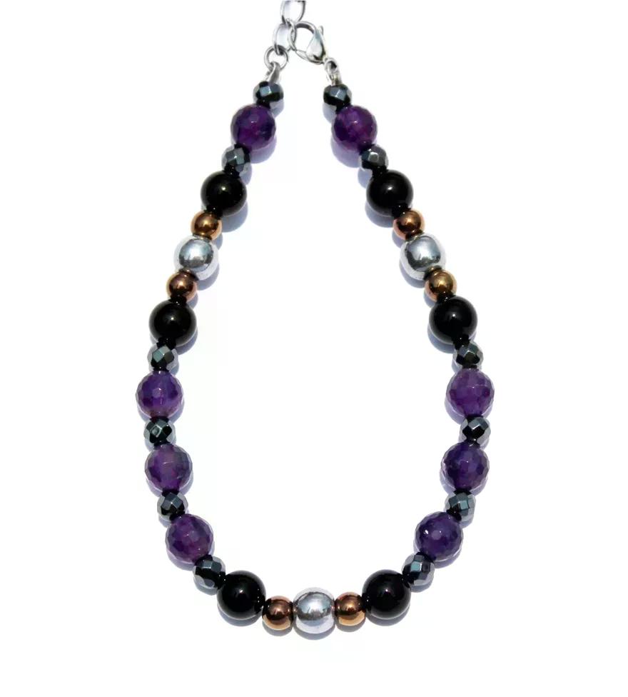 GEM MIX LINE: Armband, Collier & Ohrringe – Amethyst, Onyx, Armband