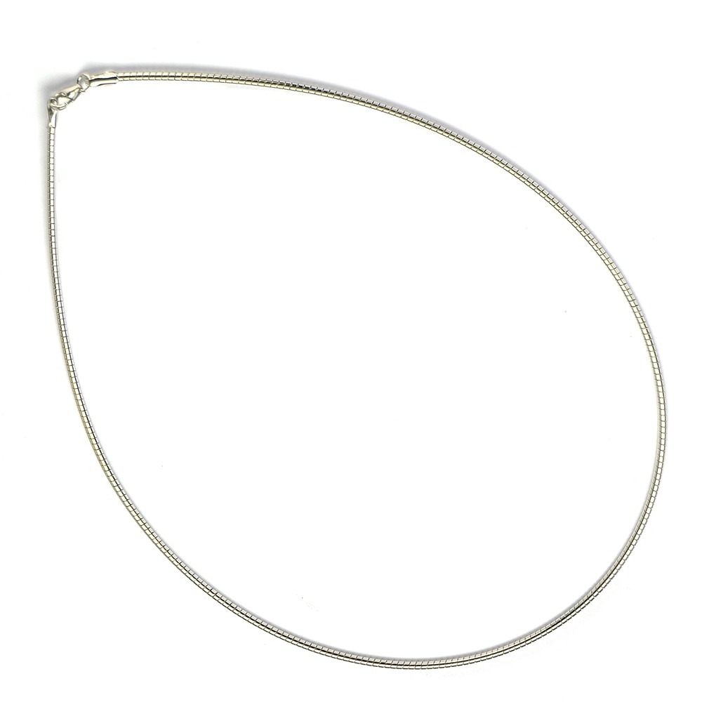 Omega-Reif, Silber, 1 mm x 45 cm Halskette Silberhalsreif – Image 1