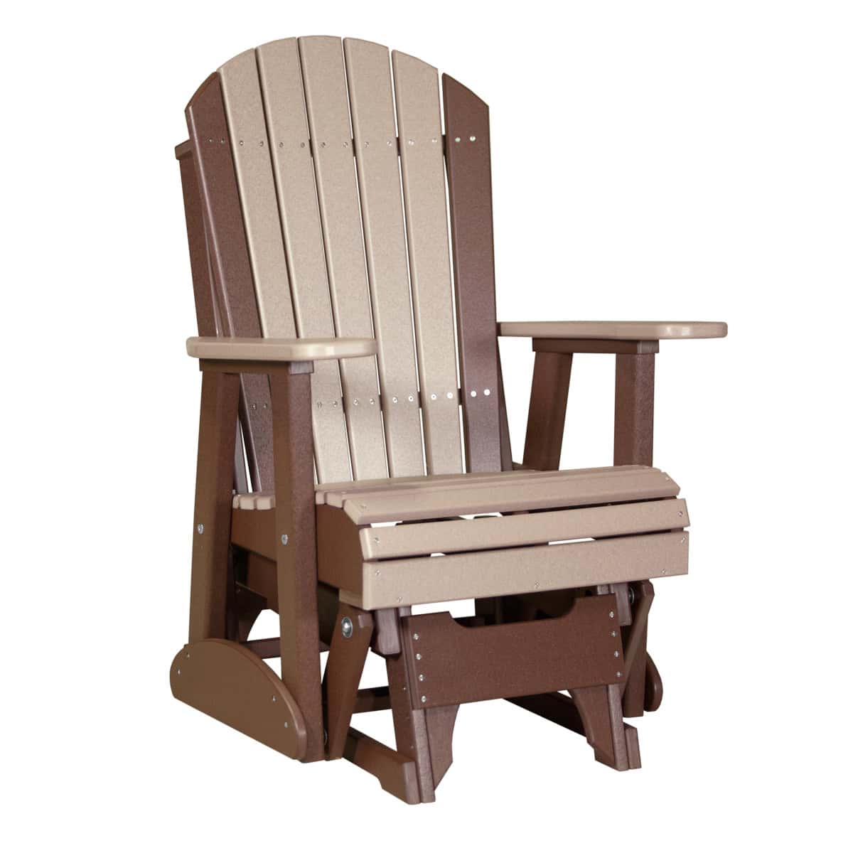 2' Adirondack Glider – Weatherwood / Chestnut Brown
