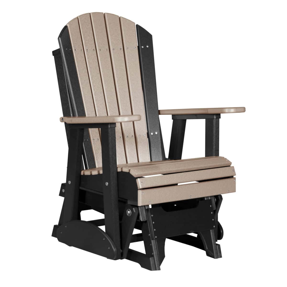 2' Adirondack Glider – Weatherwood / Black