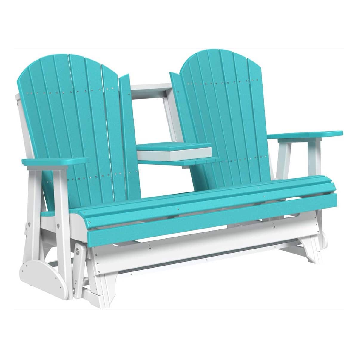 5′ Adirondack Glider – Aruba Blue / White