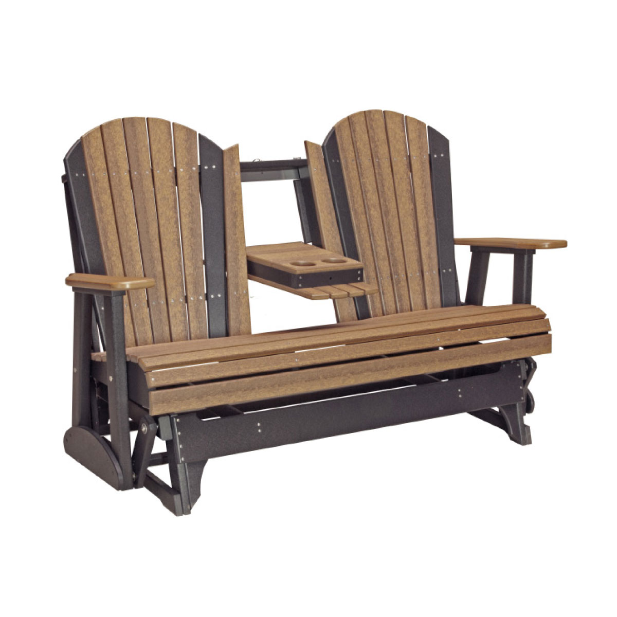 5′ Adirondack Glider – Antique Mahogany / Black
