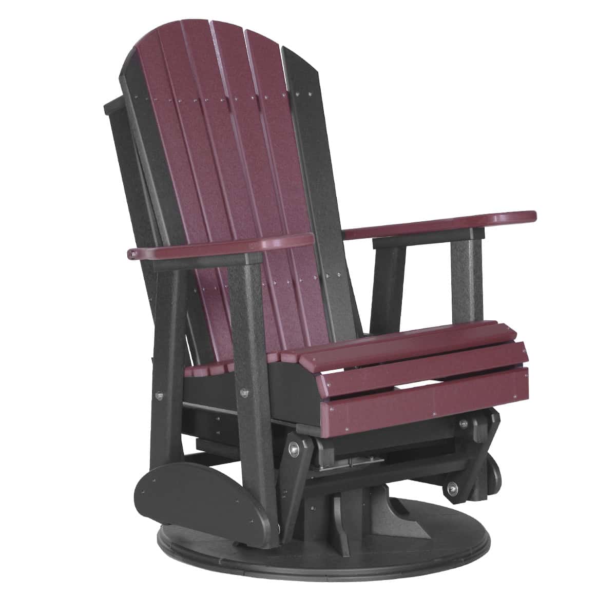 2′ Adirondack Swivel Glider – Cherrywood / Black