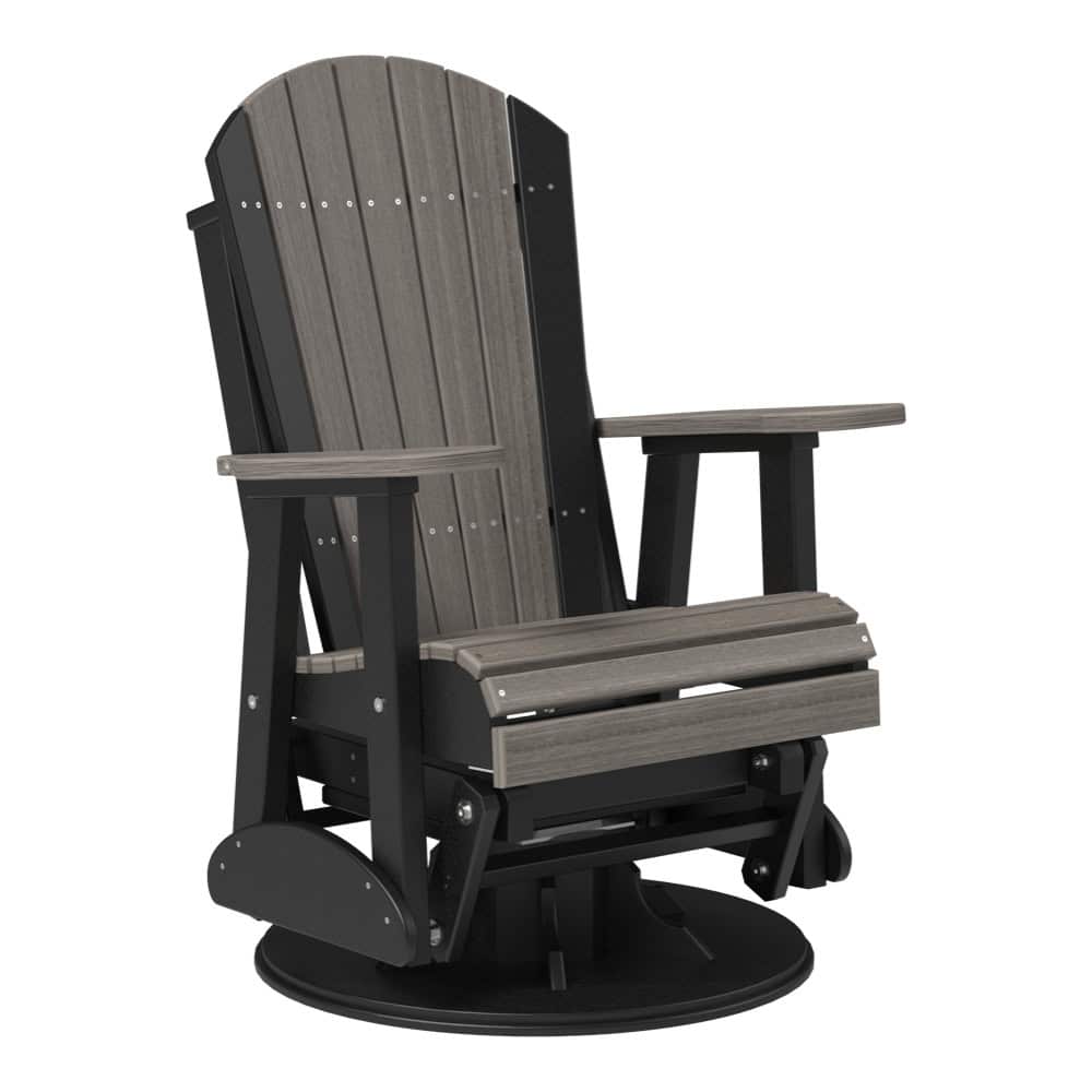 2′ Adirondack Swivel Glider – Coastal Gray / Black