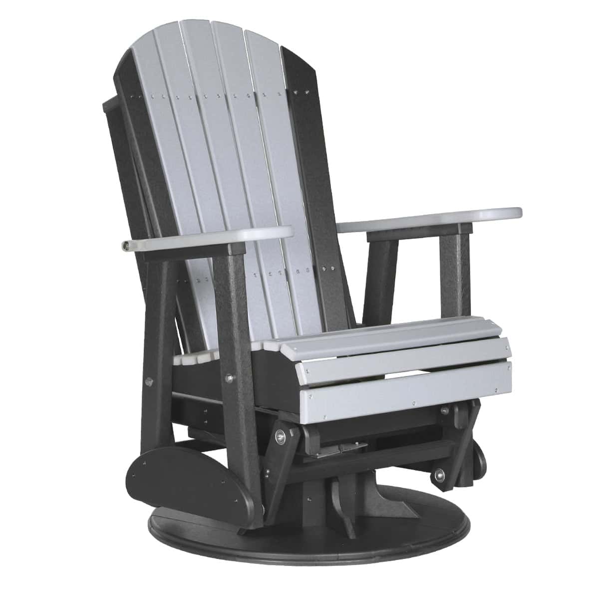 2′ Adirondack Swivel Glider – Dove Gray / Black