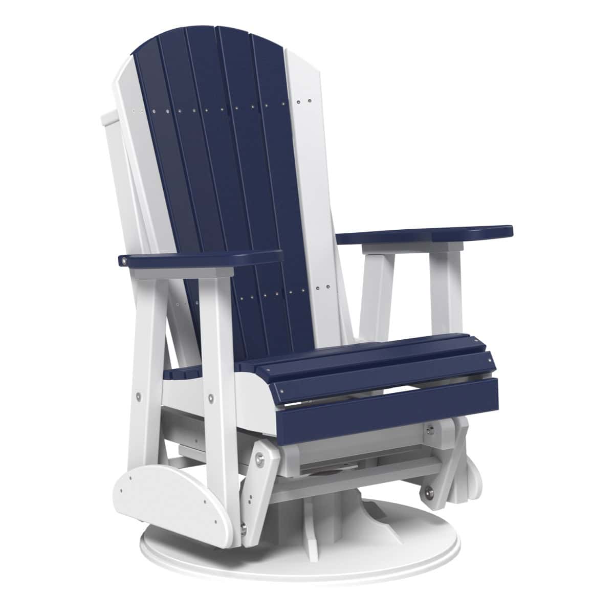 2′ Adirondack Swivel Glider – Patriot Blue / White