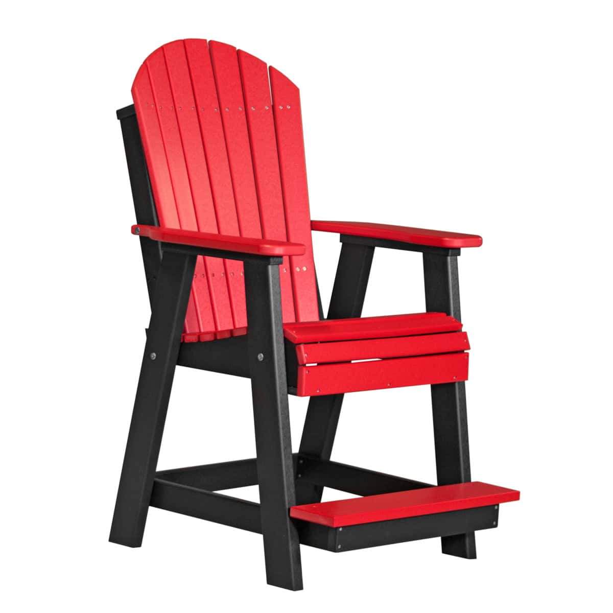 Adirondack Balcony Chair – Red / Black