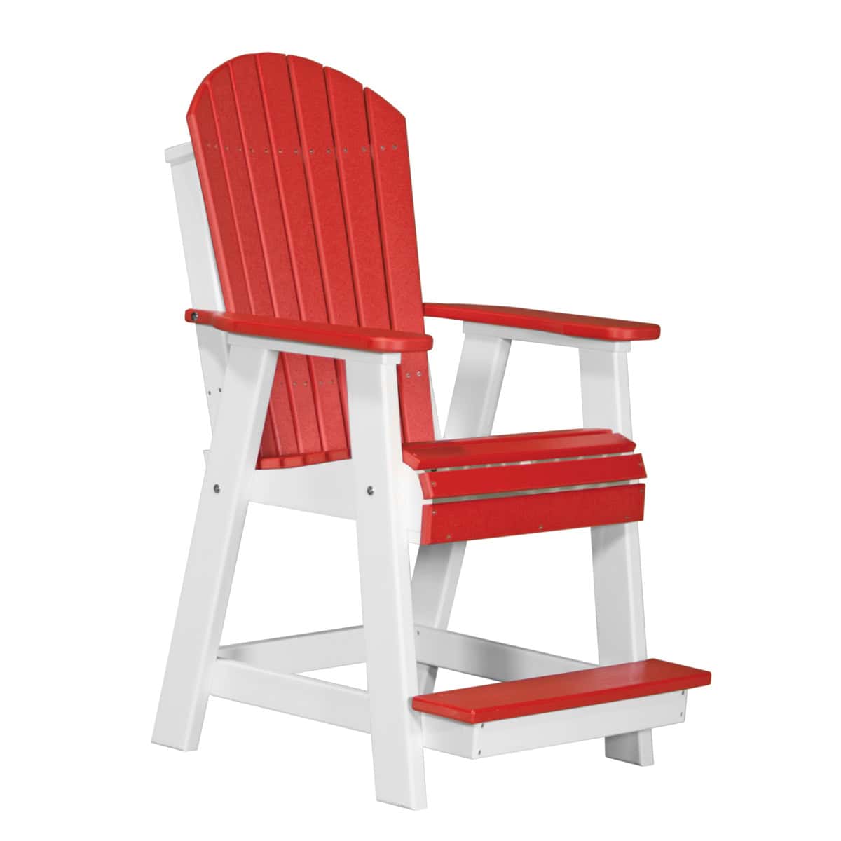 Adirondack Balcony Chair – Red / White