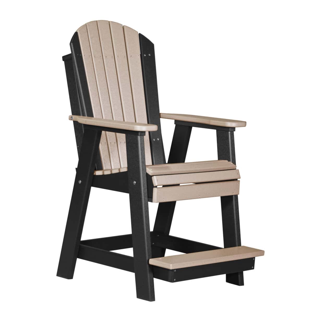 Adirondack Balcony Chair – Weatherwood / Black
