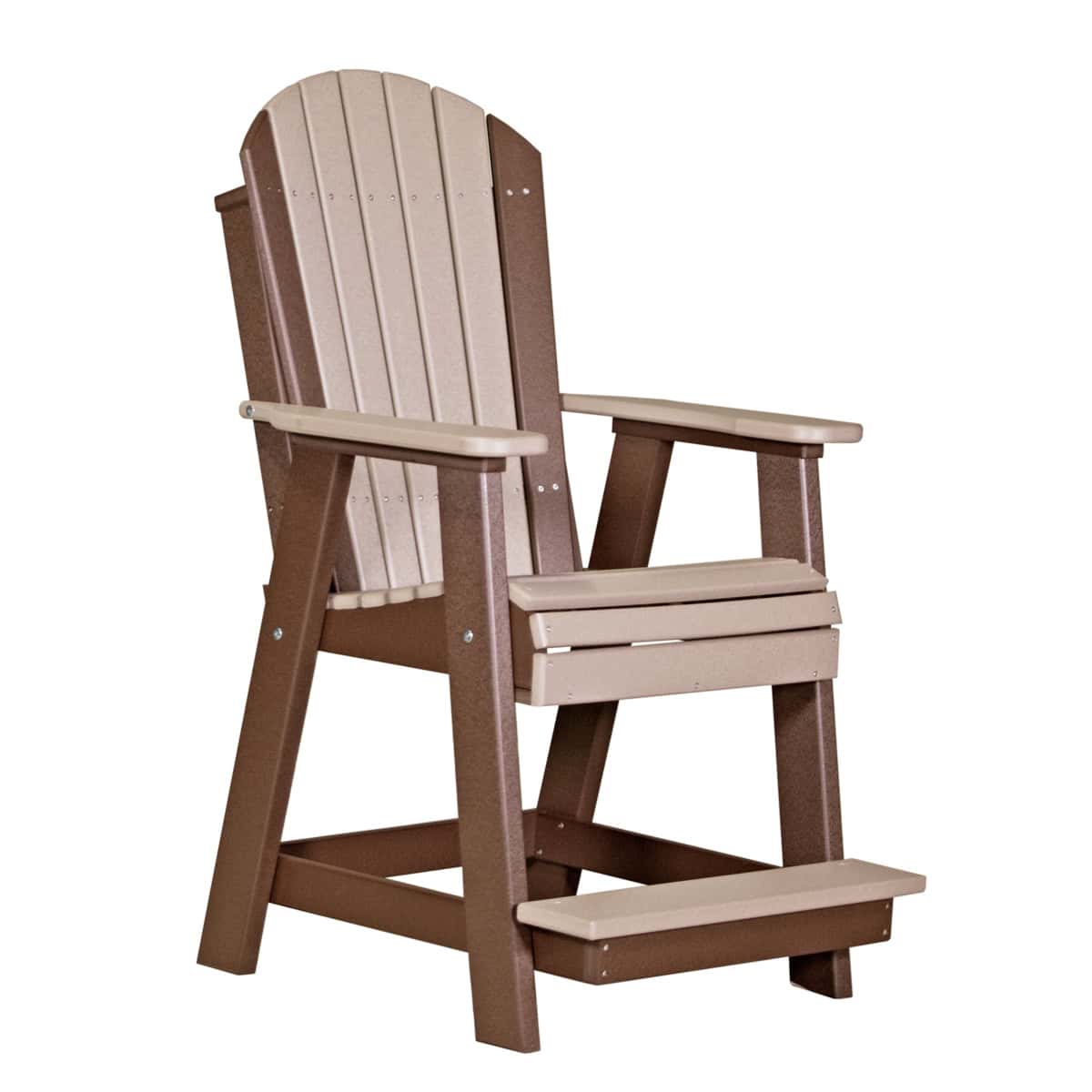 Adirondack Balcony Chair – Weatherwood / Chestnut Brown