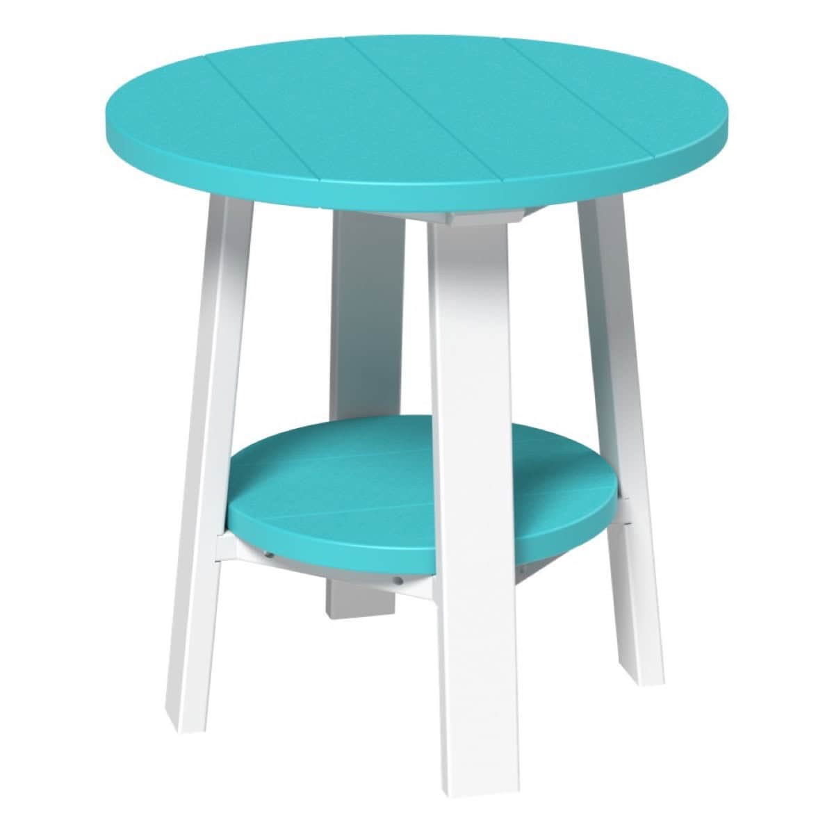 Deluxe End Table – Aruba Blue / White