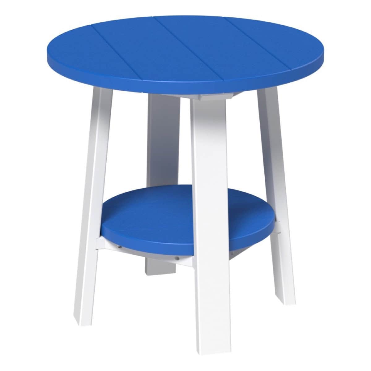 Deluxe End Table – Blue / White
