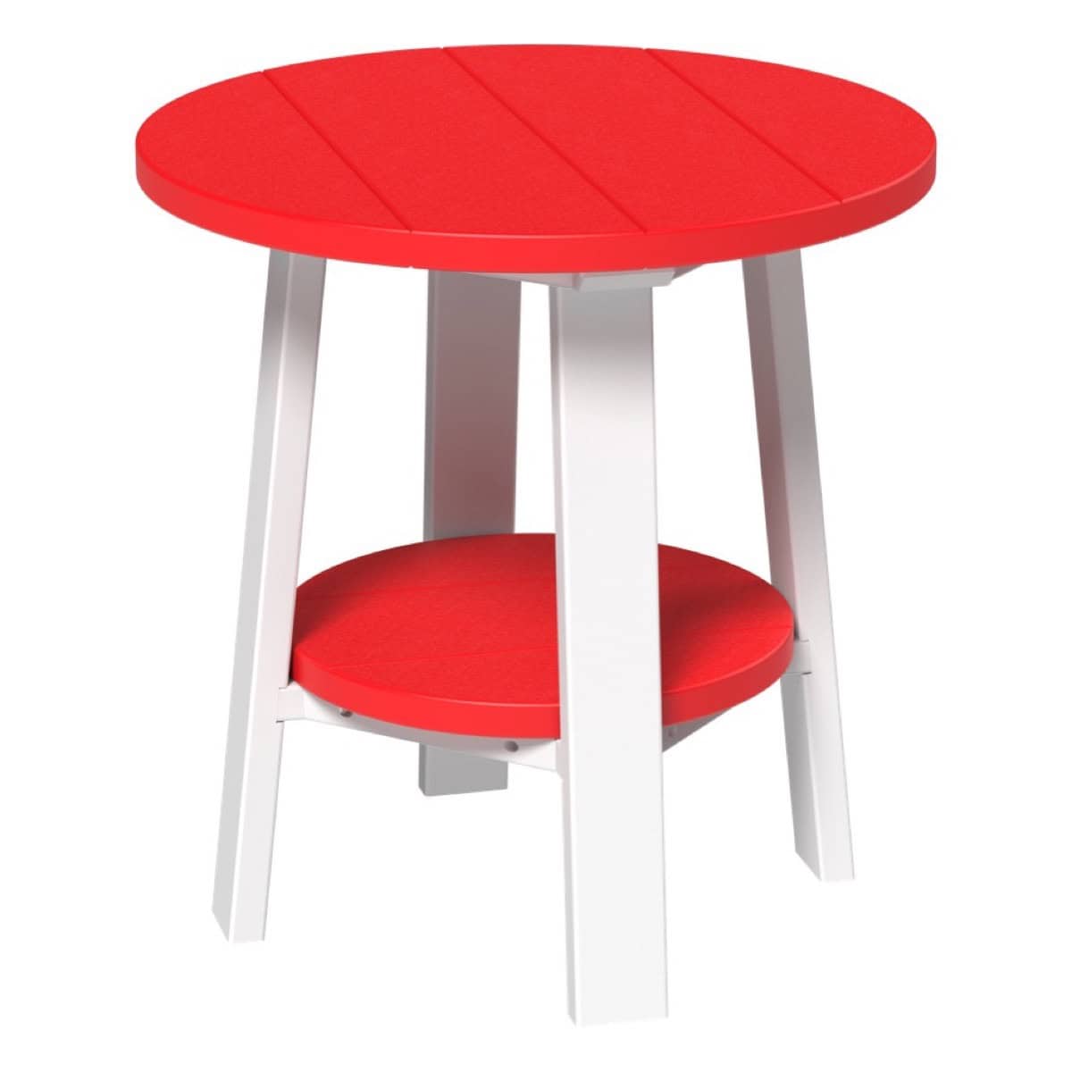 Deluxe End Table – Red / White