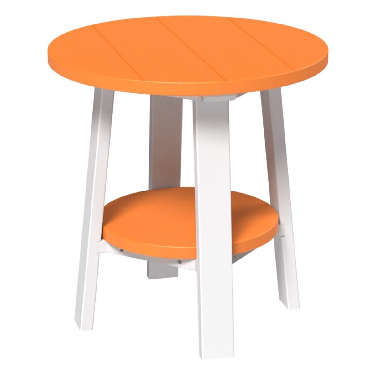 Deluxe End Table – Tangerine / White