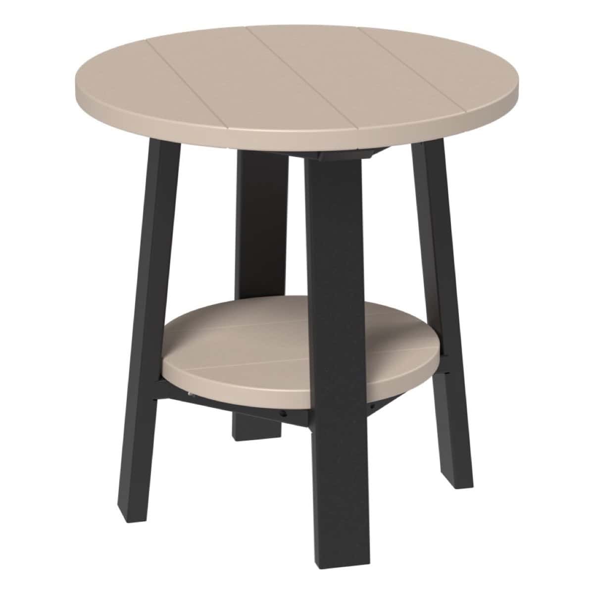 Deluxe End Table – Weatherwood / Black