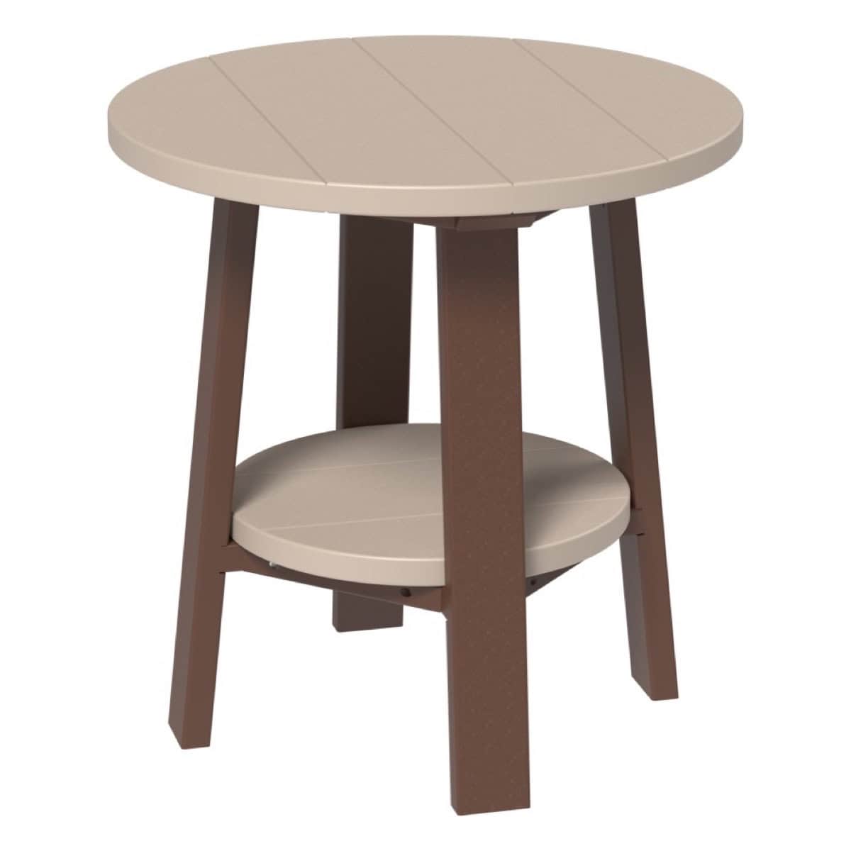 Deluxe End Table – Weatherwood / Chestnut Brown Clear