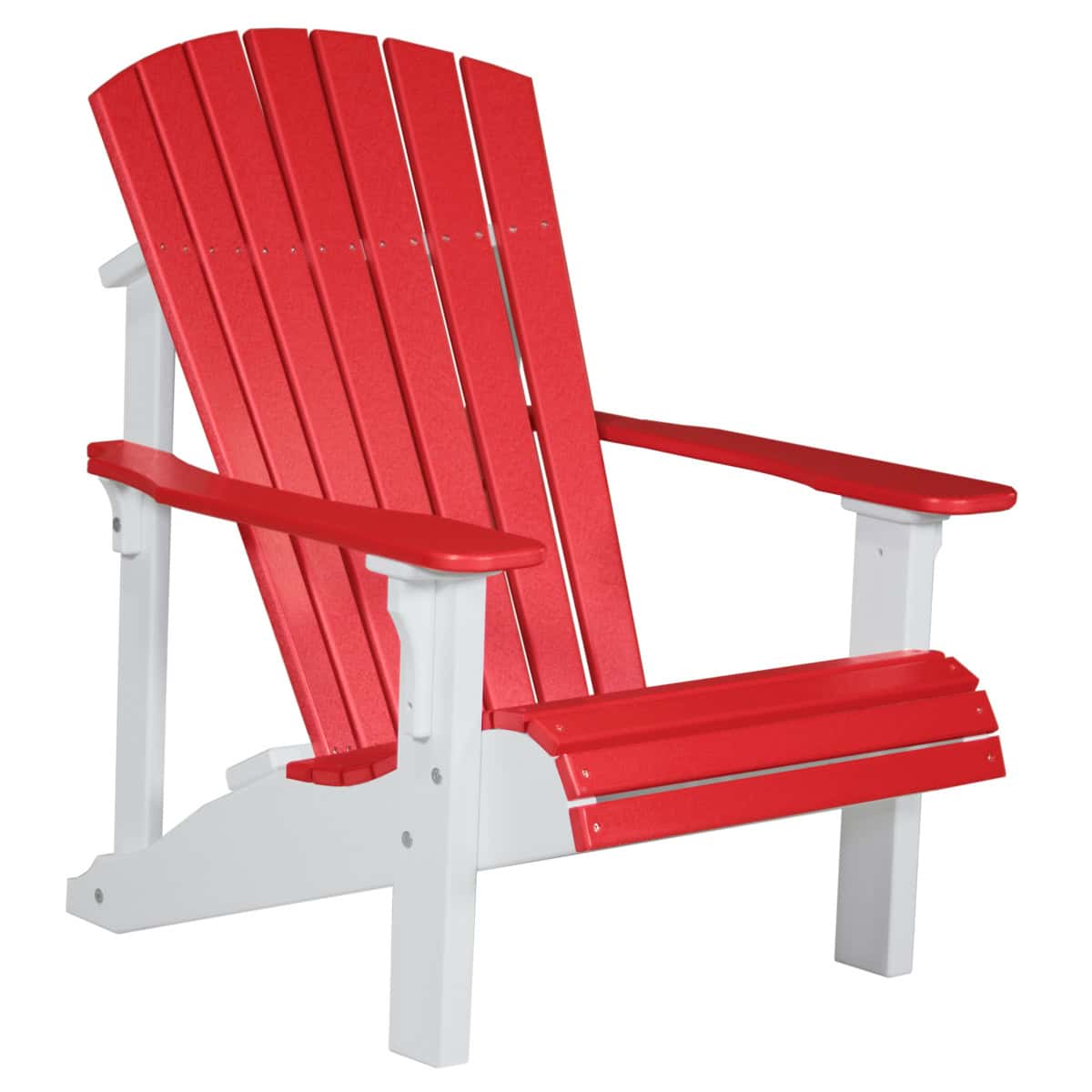 Deluxe Adirondack Chair – Red / White
