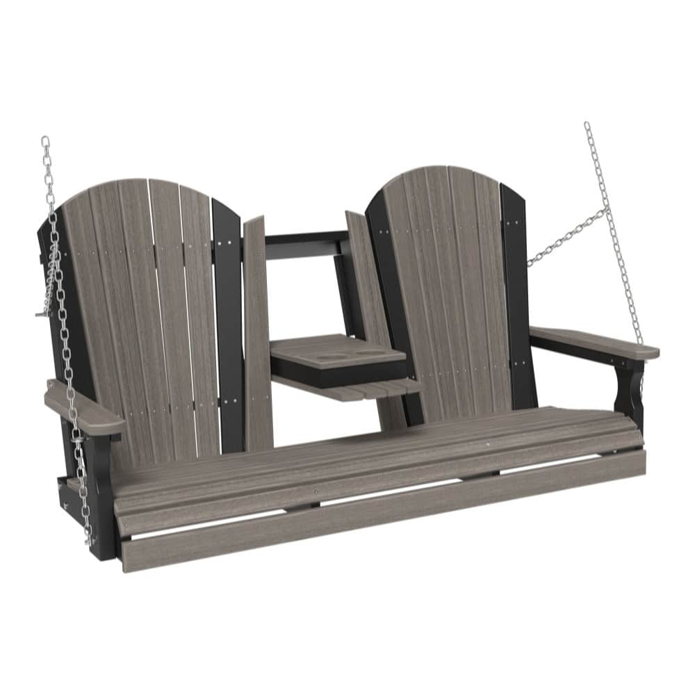 5′ Adirondack Swing – Coastal Gray / Black